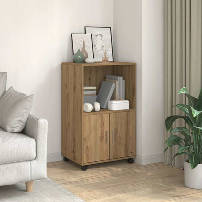 vidaXL Rolling Cabinet Artisian Oak 55x40x91 cm Engineered Wood 1