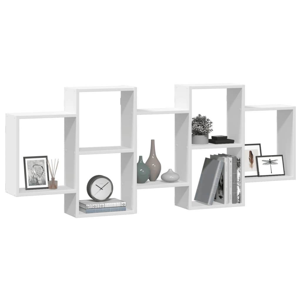 vidaXL Wall Shelf White 159x18x65 cm Engineered Wood 3