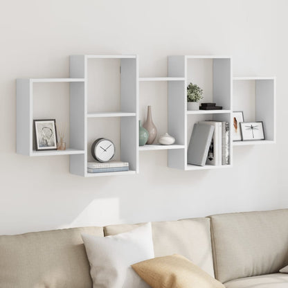 vidaXL Wall Shelf White 159x18x65 cm Engineered Wood 1