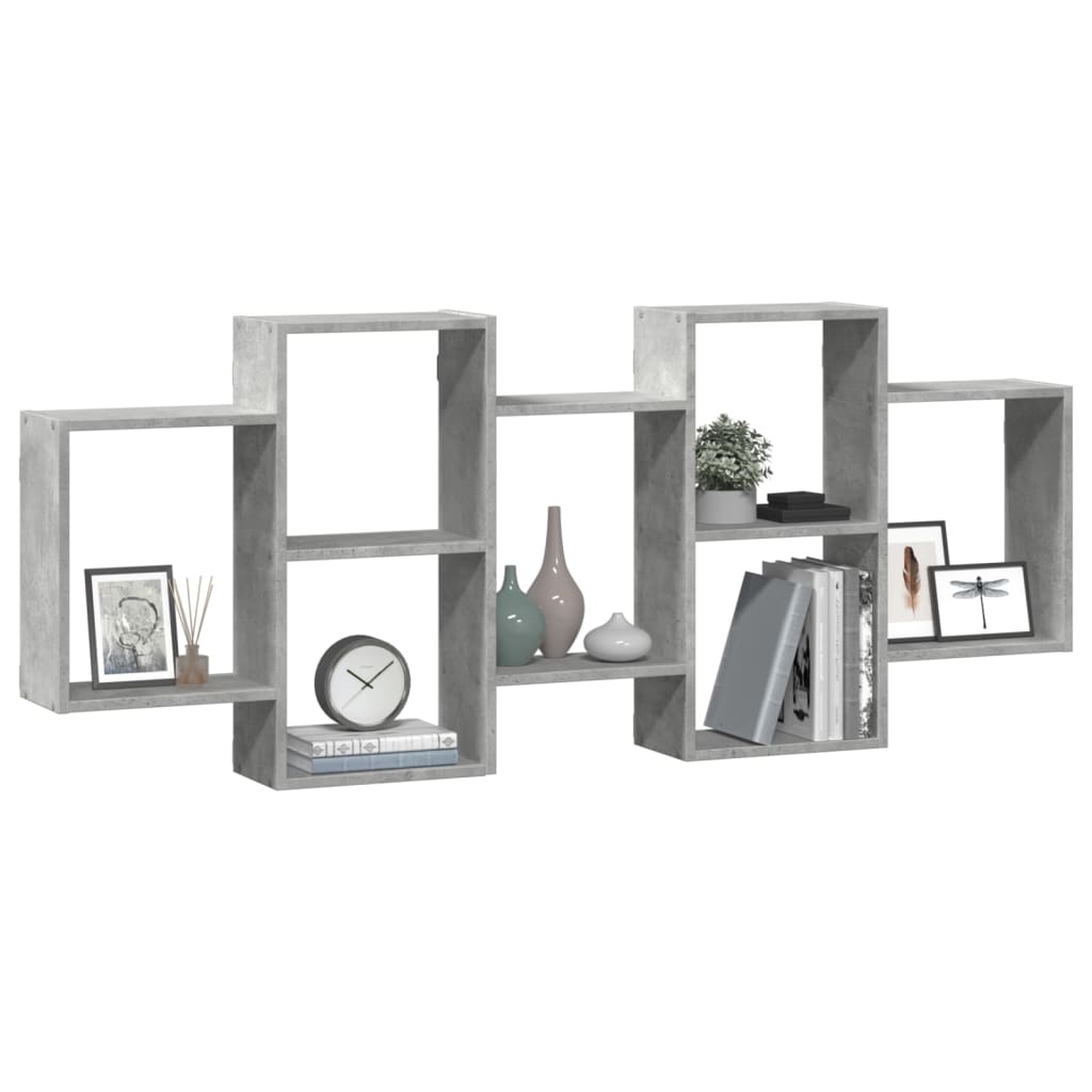 vidaXL Wall Shelf Concrete Grey 159x18x65 cm Engineered Wood 3