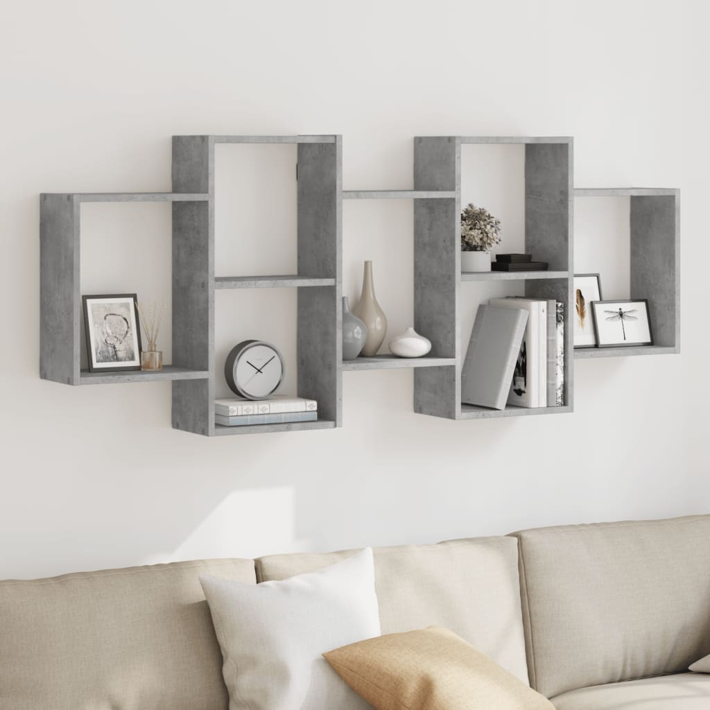 vidaXL Wall Shelf Concrete Grey 159x18x65 cm Engineered Wood 1