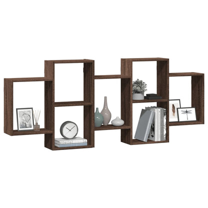 vidaXL Wall Shelf Brown Oak 159x18x65 cm Engineered Wood 3