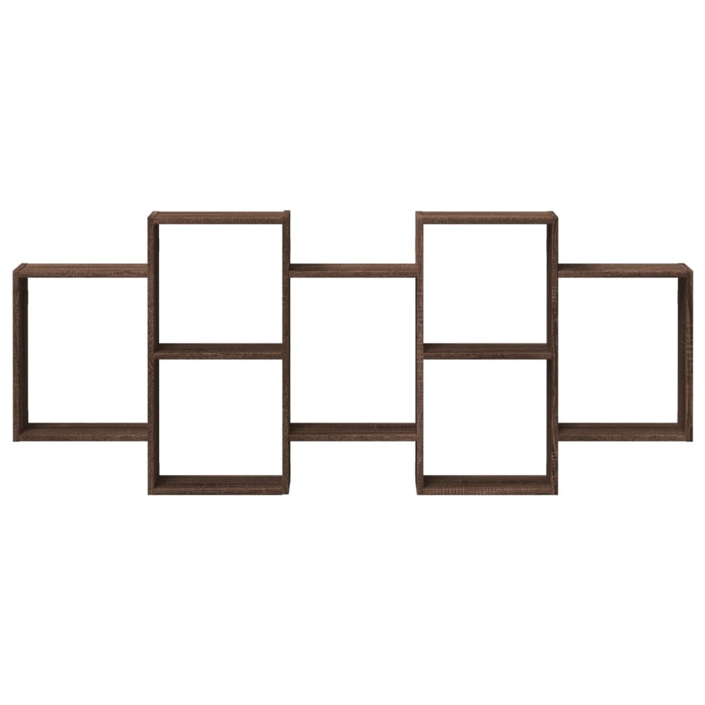vidaXL Wall Shelf Brown Oak 159x18x65 cm Engineered Wood 4