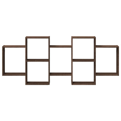 vidaXL Wall Shelf Brown Oak 159x18x65 cm Engineered Wood 4