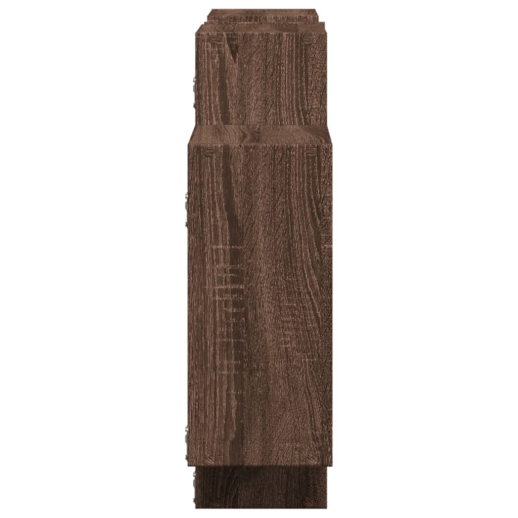vidaXL Wall Shelf Brown Oak 159x18x65 cm Engineered Wood 5