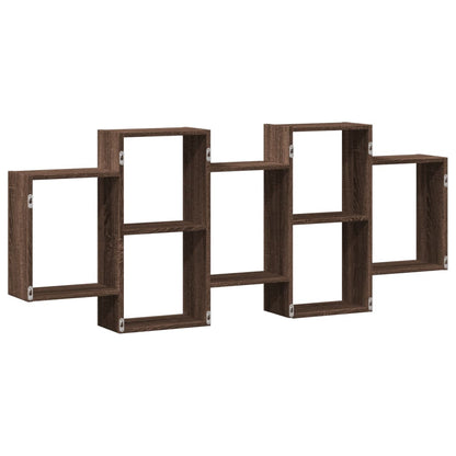 vidaXL Wall Shelf Brown Oak 159x18x65 cm Engineered Wood 6