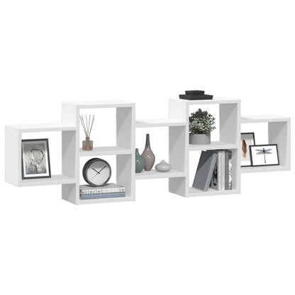 vidaXL Wall Shelf White 129x18x42 cm Engineered Wood 3