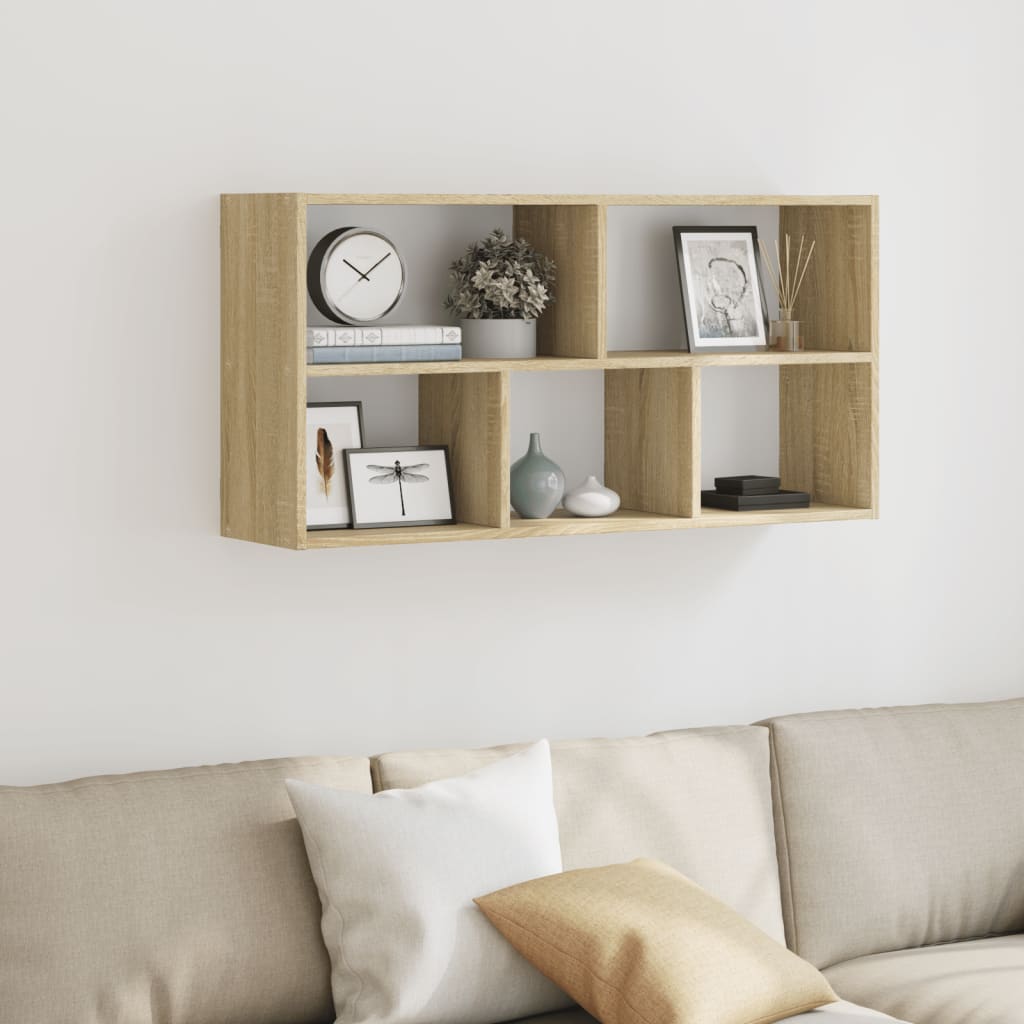 vidaXL Wall Shelf Sonoma Oak 100x25x50 cm Engineered Wood 3
