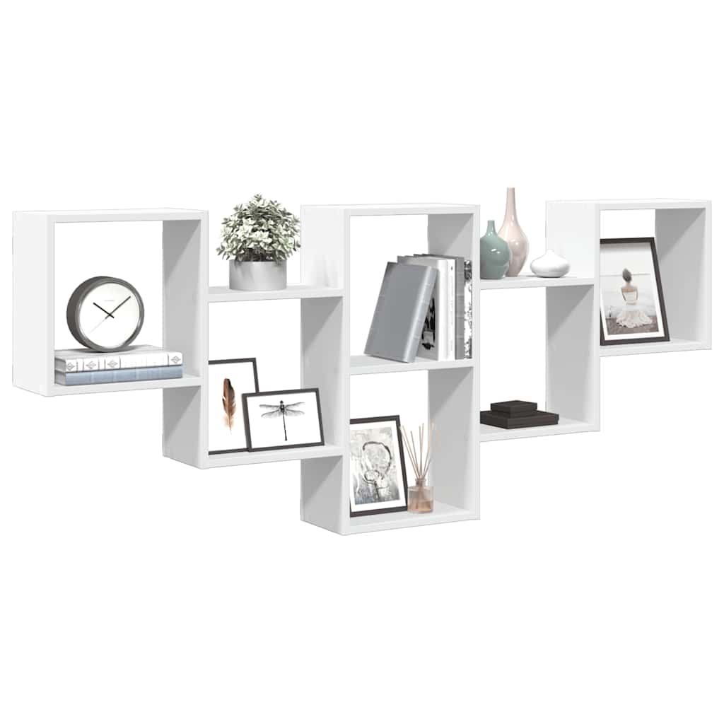 vidaXL Wall Shelf White 159x18x66 cm Engineered Wood 3