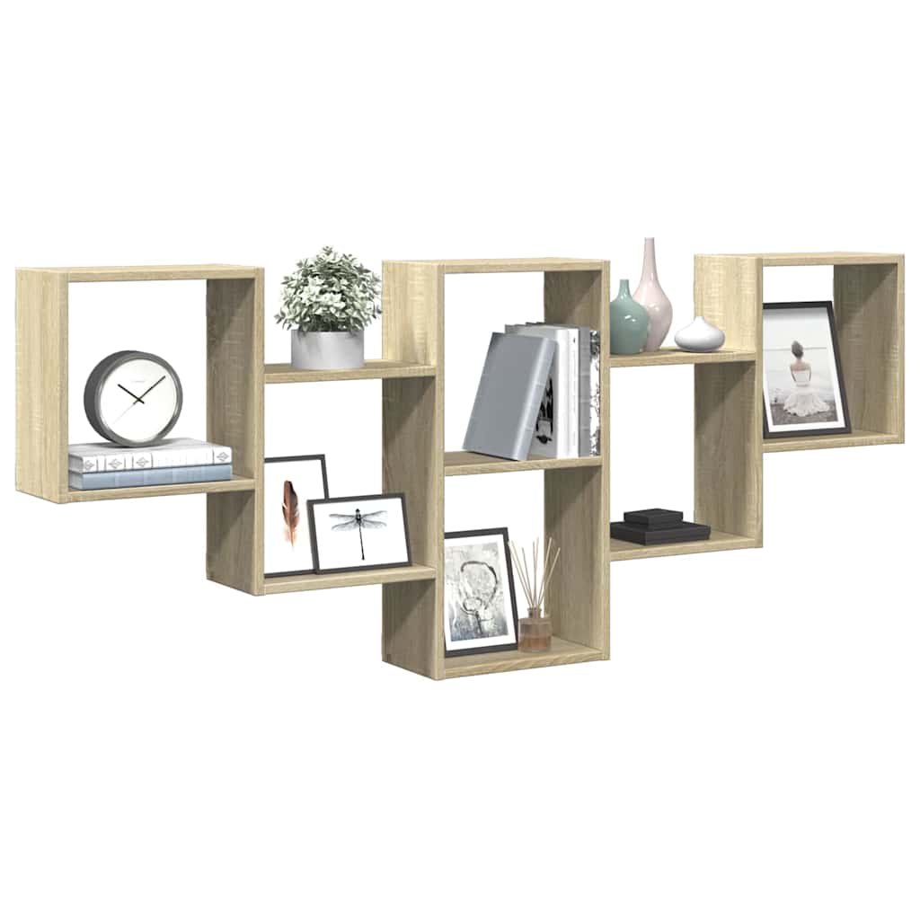 vidaXL Wall Shelf Sonoma Oak 159x18x66 cm Engineered Wood 3