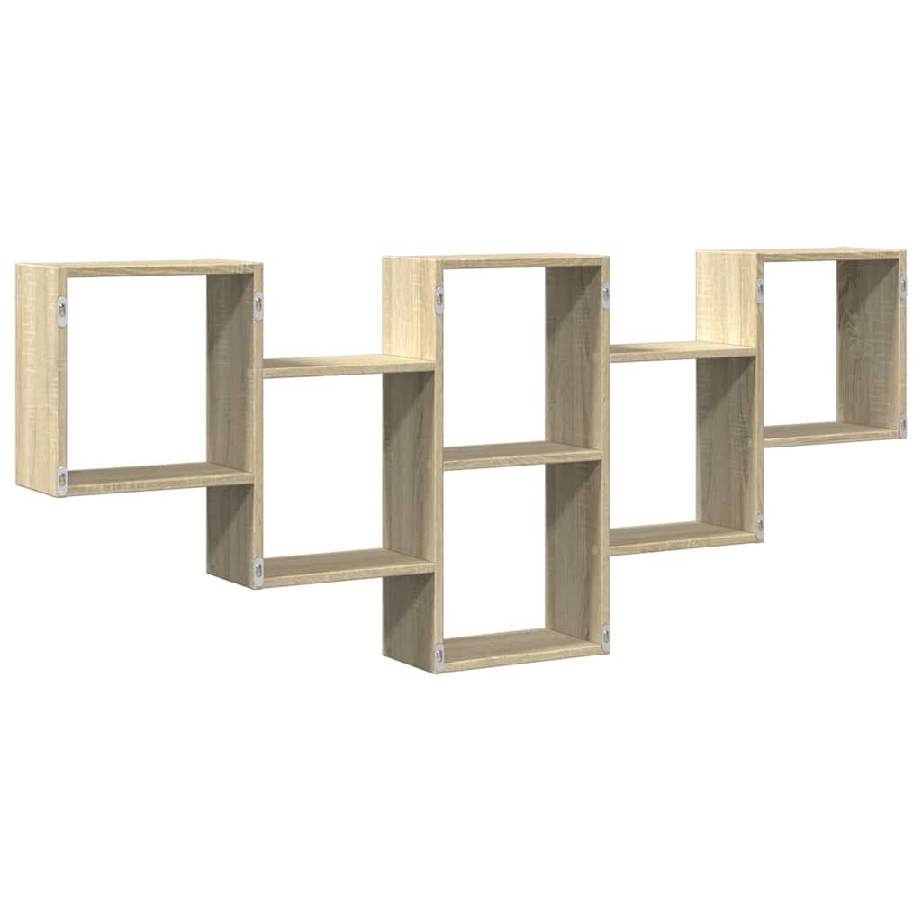 vidaXL Wall Shelf Sonoma Oak 159x18x66 cm Engineered Wood 6