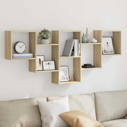 vidaXL Wall Shelf Sonoma Oak 159x18x66 cm Engineered Wood 1