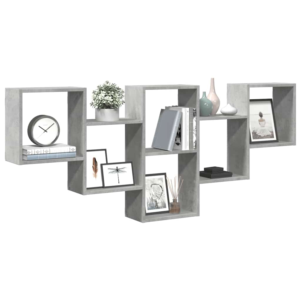 vidaXL Wall Shelf Concrete Grey 159x18x66 cm Engineered Wood 3