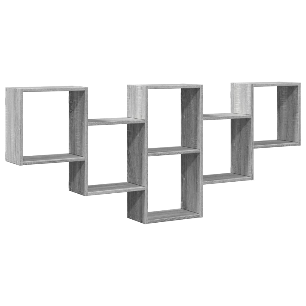 vidaXL Wall Shelf Grey Sonoma 159x18x66 cm Engineered Wood 2