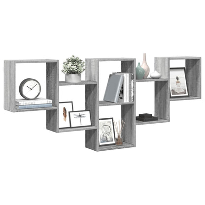 vidaXL Wall Shelf Grey Sonoma 159x18x66 cm Engineered Wood 3