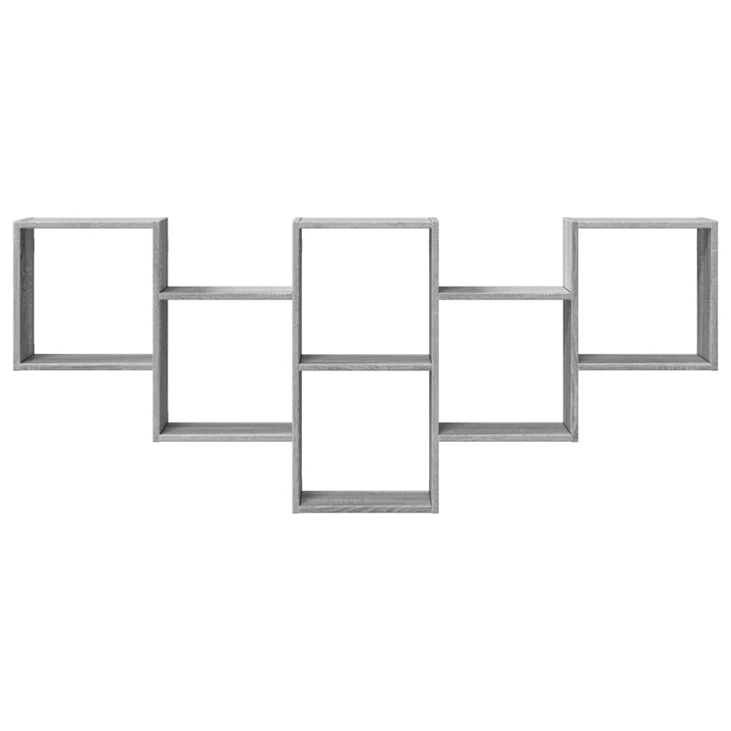 vidaXL Wall Shelf Grey Sonoma 159x18x66 cm Engineered Wood 4