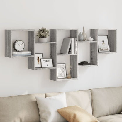 vidaXL Wall Shelf Grey Sonoma 159x18x66 cm Engineered Wood 1