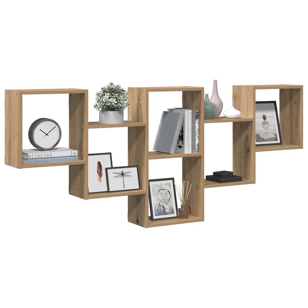 vidaXL Wall Shelf Artisian Oak 159x18x66 cm Engineered Wood 3