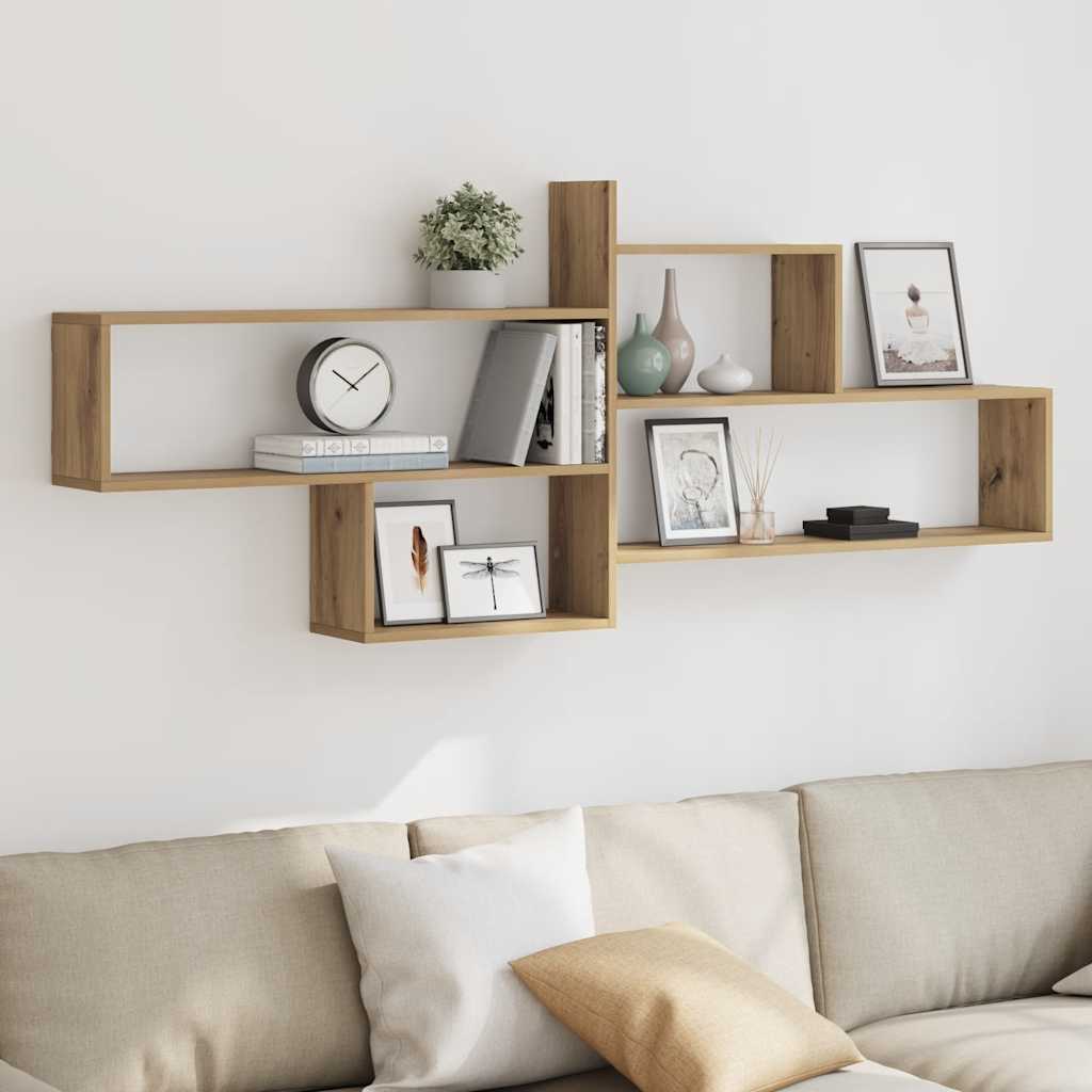 vidaXL Wall Shelf Artisian Oak 167,5x18x68 cm Engineered Wood 1