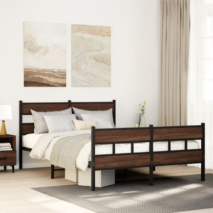 Bed Frame without Mattress Brown Oak Length Headboard Footboard