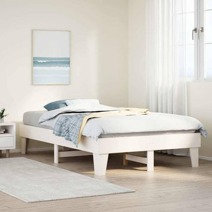 Bed Frame without Mattress Solid Wood Pine Length 190 cm White 120 cm