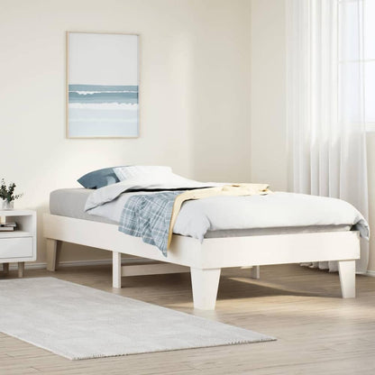 Bed Frame without Mattress Solid Wood Pine Length White