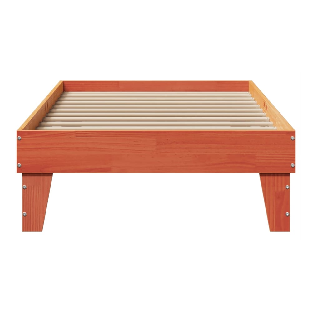 Bed Frame without Mattress Solid Wood Pine Length 190 cm Wax brown 75 cm