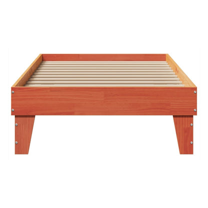 Bed Frame without Mattress Solid Wood Pine Length 190 cm Wax brown 75 cm