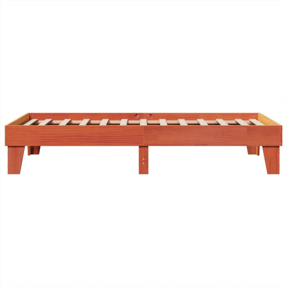 Bed Frame without Mattress Wax Brown Solid Wood Pine