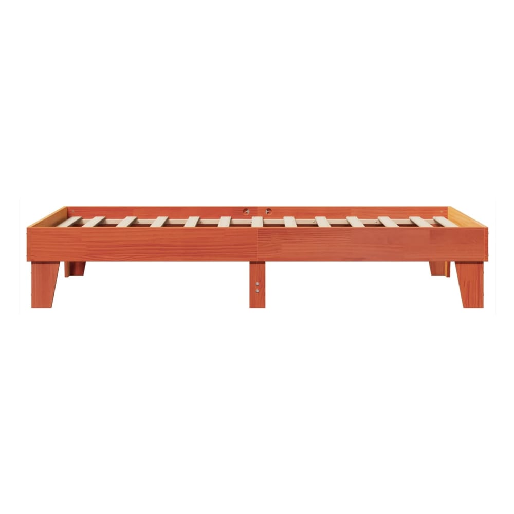 Bed Frame without Mattress Solid Wood Pine Length 190 cm Wax brown 75 cm