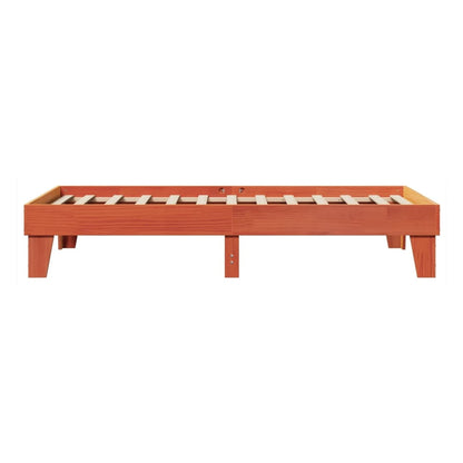 Bed Frame without Mattress Solid Wood Pine Length 190 cm Wax brown 75 cm