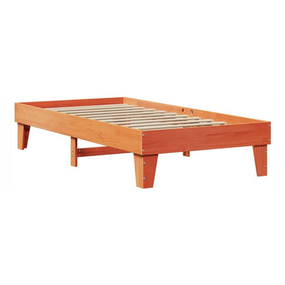 Bed Frame without Mattress Solid Wood Pine Length 190 cm Wax brown 75 cm