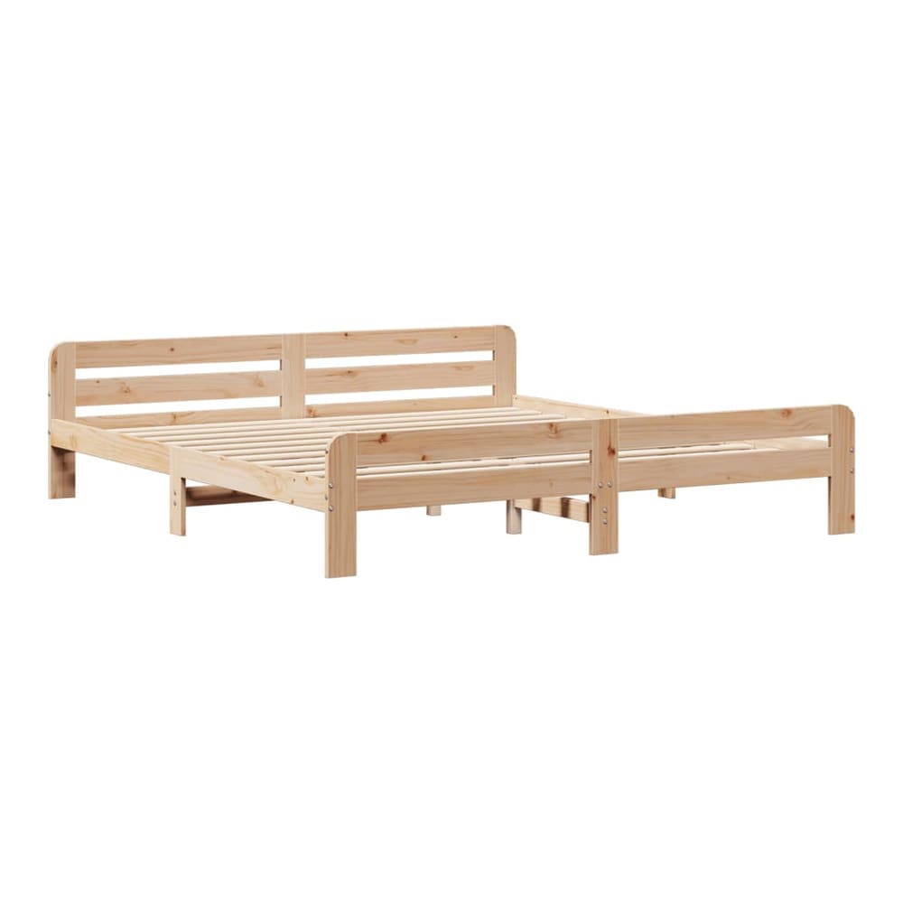Bed Frame without Mattress Solid Wood Pine Natural 200 cm 200 cm