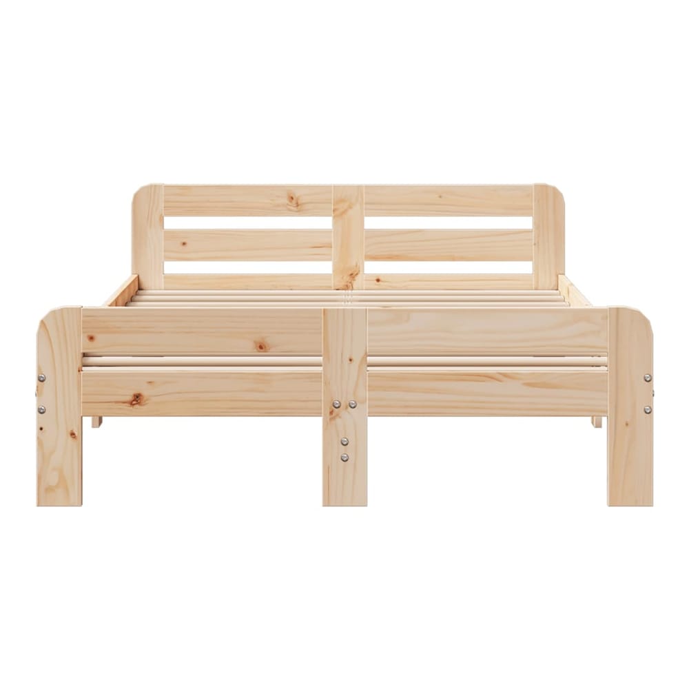 Bed Frame without Mattress Solid Wood Pine Natural 200 cm 200 cm
