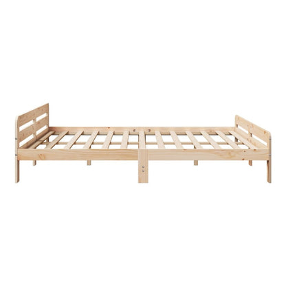 Bed Frame without Mattress Solid Wood Pine Natural 200 cm 200 cm