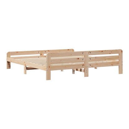 Bed Frame without Mattress Solid Wood Pine Natural 200 cm 200 cm