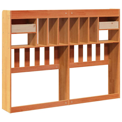 Headboard with Storage Solid Wood Pine Wax Brown 160 cm