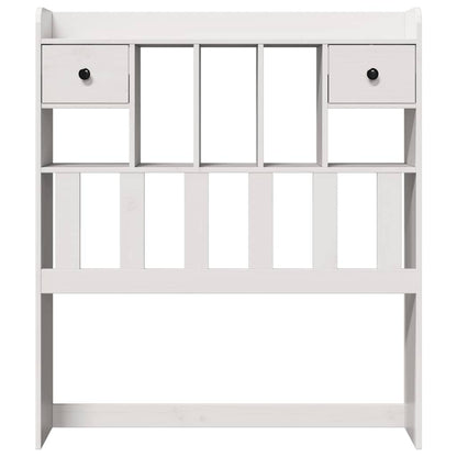 Headboard with Storage Solid Wood Pine White 75 cm