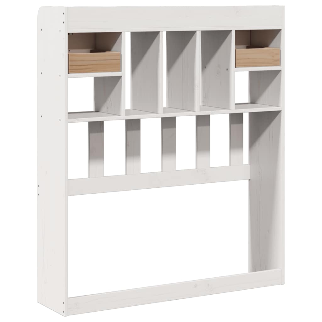 Headboard with Storage Solid Wood Pine White 75 cm