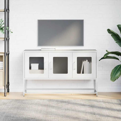 vidaXL TV Cabinet White 100.5x39x60.5 cm Cold-rolled Steel 4