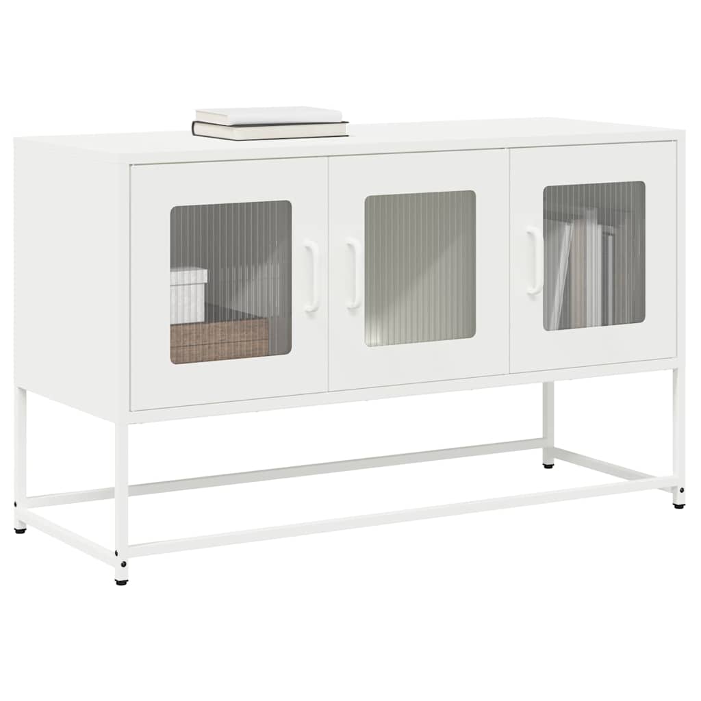 vidaXL TV Cabinet White 100.5x39x60.5 cm Cold-rolled Steel 1