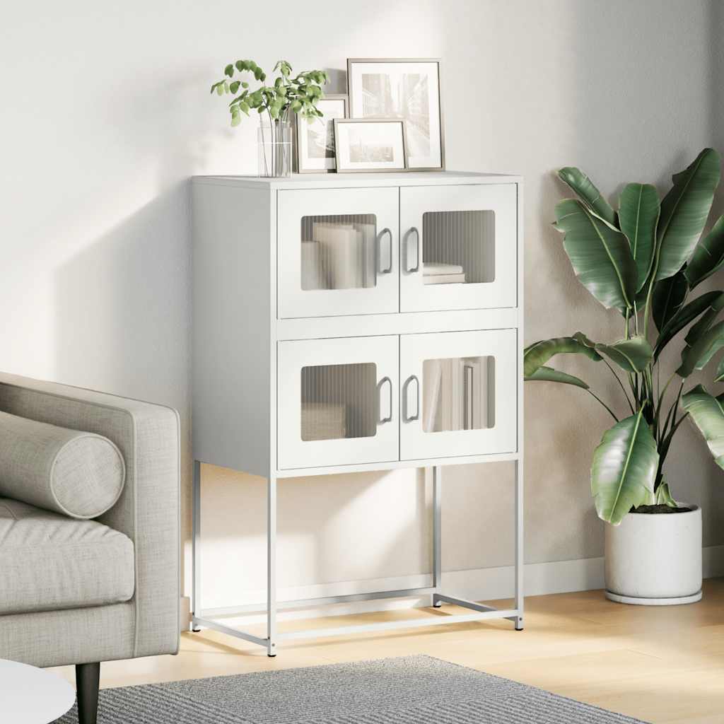 Highboard Steel White 68 x 39 x 107 cm