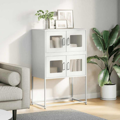 Highboard Steel White 68 x 39 x 107 cm