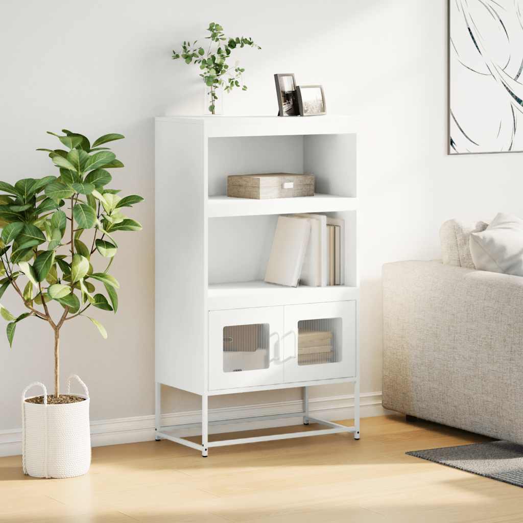 vidaXL Highboard White 68x39x123 cm Steel 4