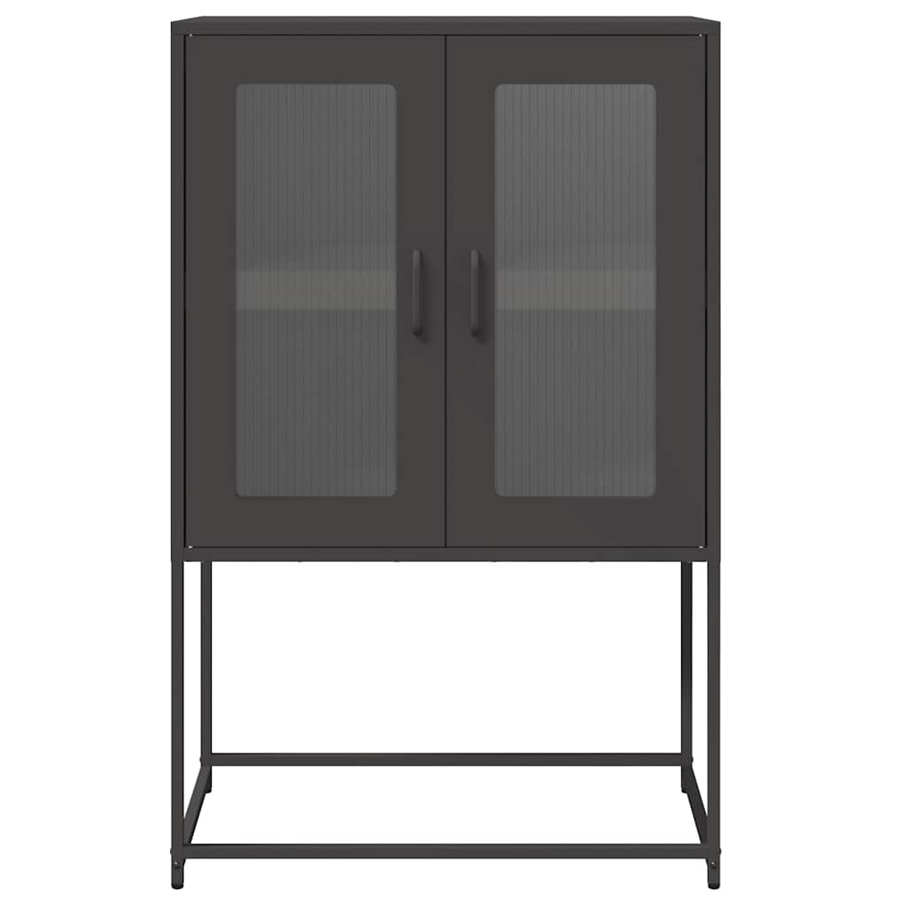 vidaXL Highboard Black 68x39x107 cm Steel 5