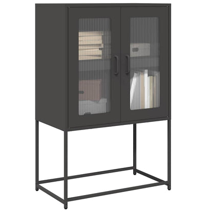 vidaXL Highboard Black 68x39x107 cm Steel 1