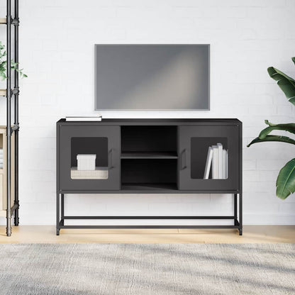 vidaXL TV Cabinet Black 100.5x39x60.5 cm Steel 3