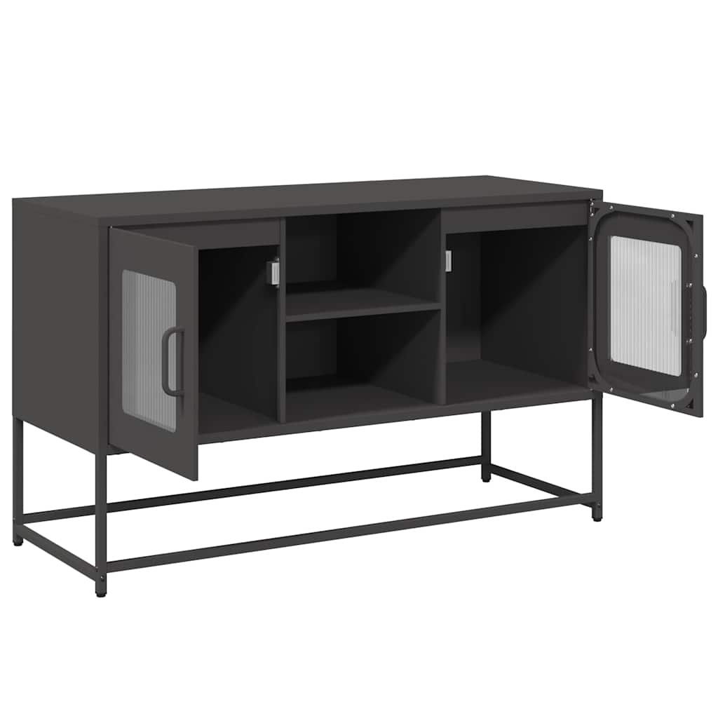 vidaXL TV Cabinet Black 100.5x39x60.5 cm Steel 6
