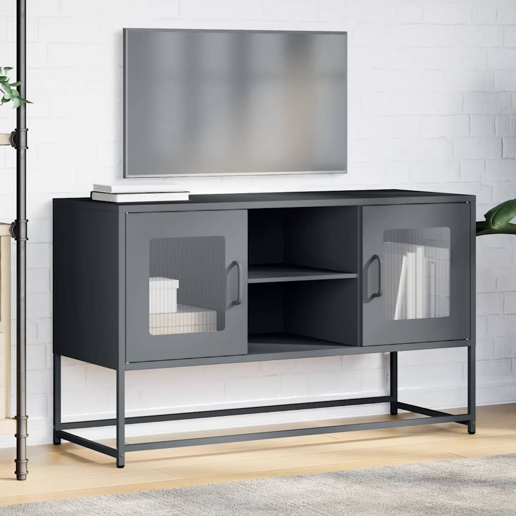 vidaXL TV Cabinet Anthracite 100.5x39x60.5 cm Steel 4