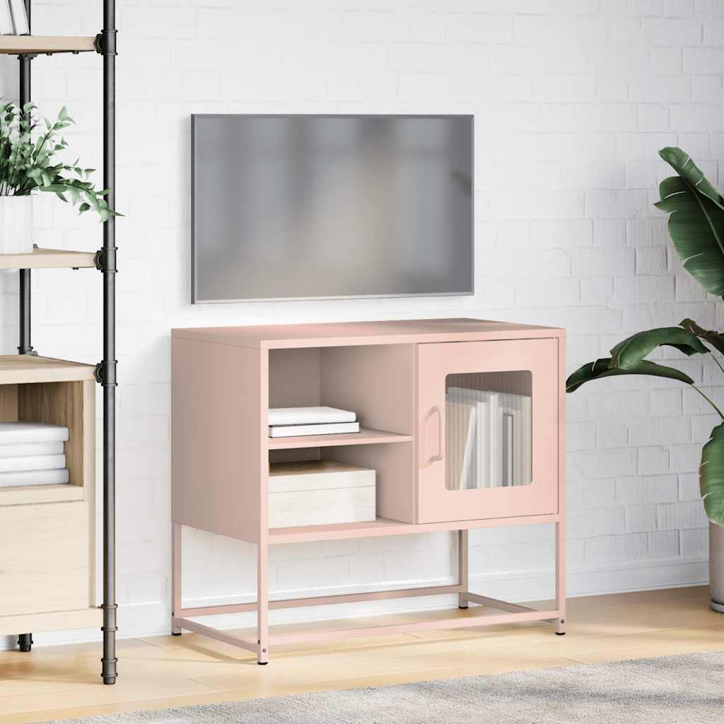 vidaXL TV Cabinet Pink 68x39x60.5 cm Steel 4